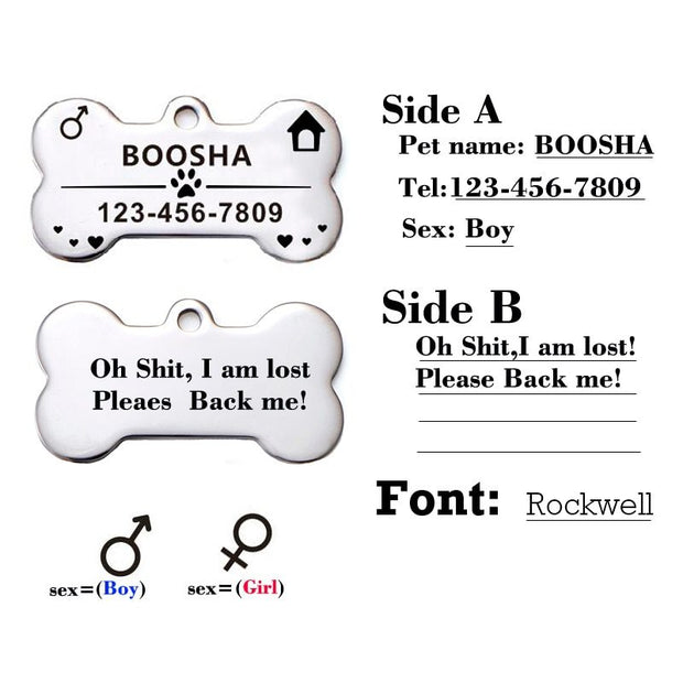 stainless steel pet id tags